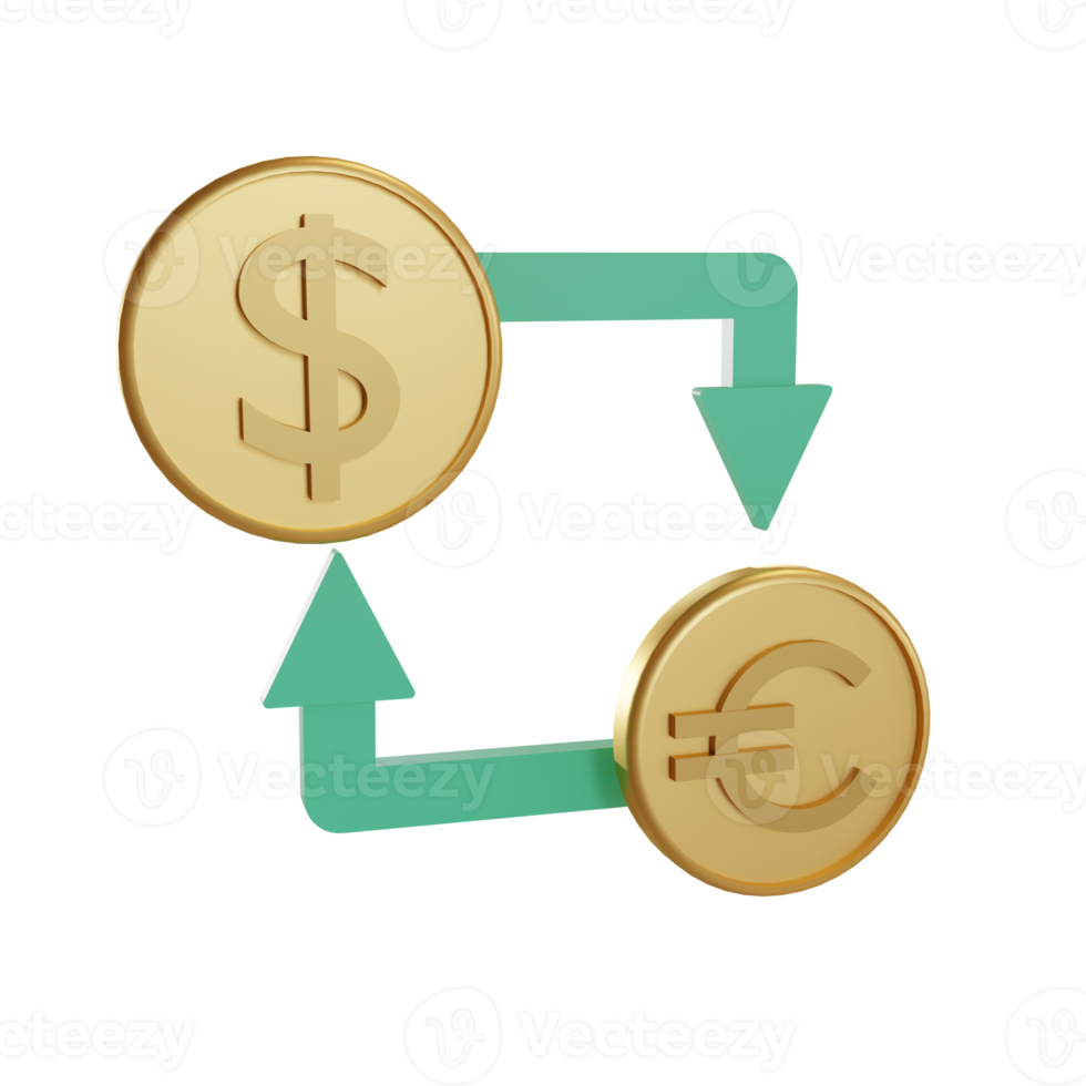3d Illustration Object icon money change Can be used for web, app, info graphic, etc png