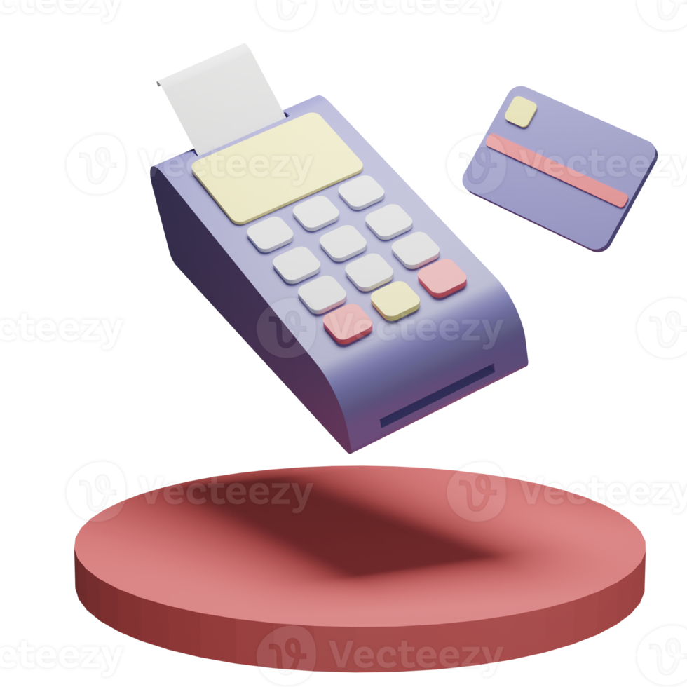 3D-Illustrationsobjektsymbol Postterminal kann für Web, App, Infografik usw. verwendet werden png