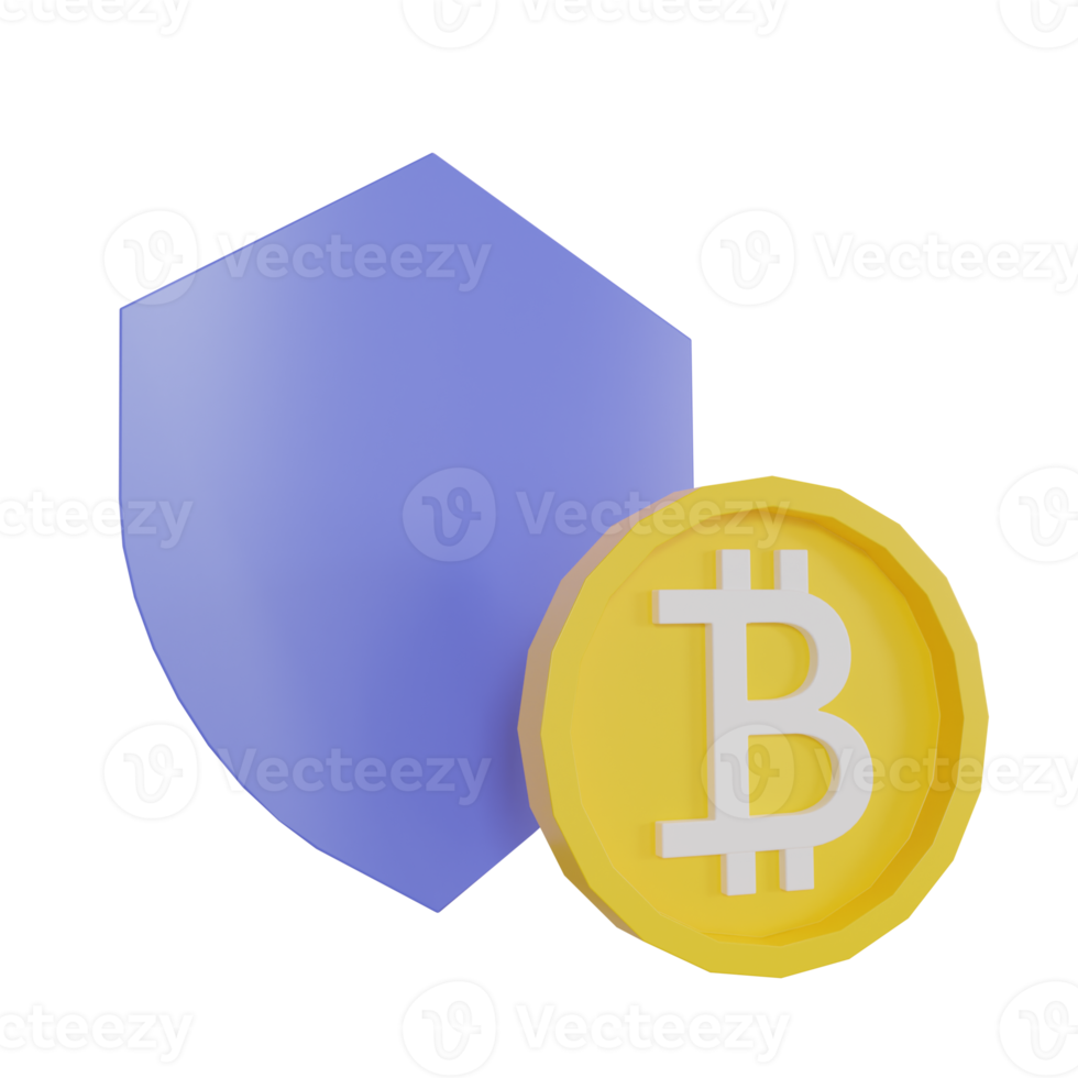 3D Illustration object icon bitcoin png