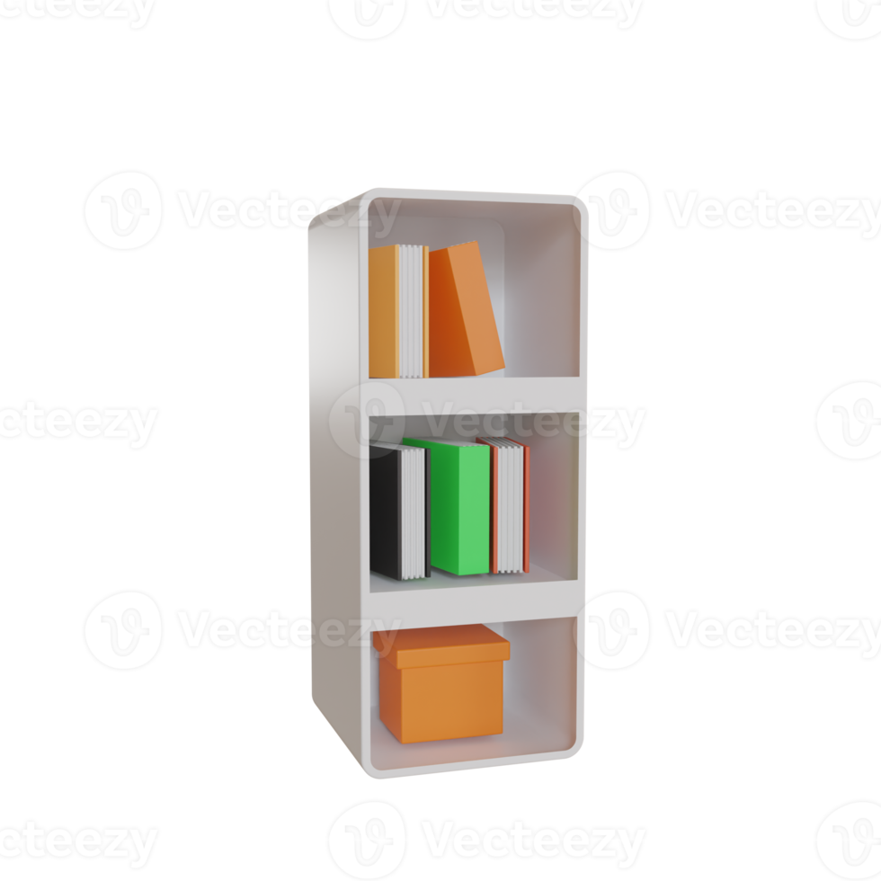 3d Illustration Object icon bookshelf png