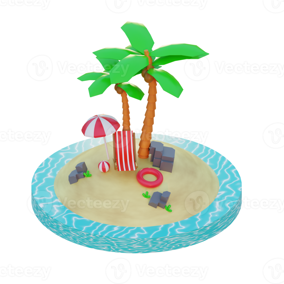 3D illustration object summer png