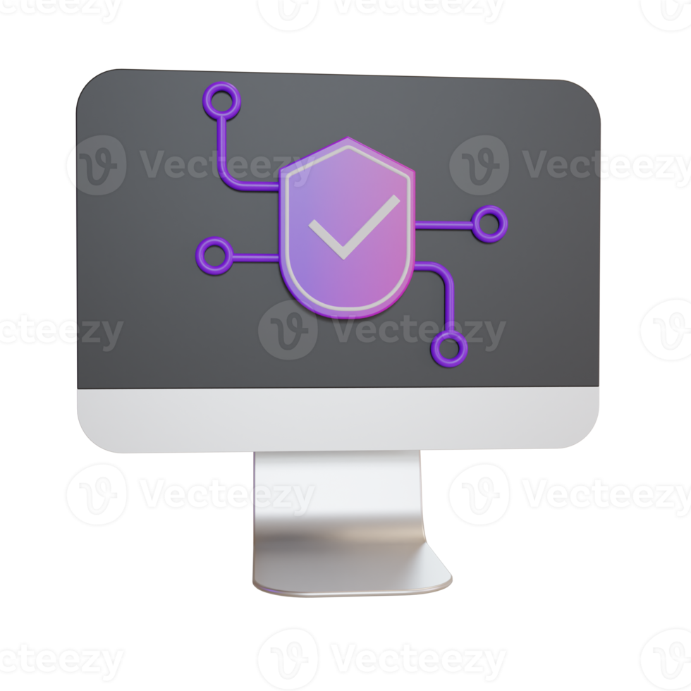 3d ilustración objeto icono seguridad informática png