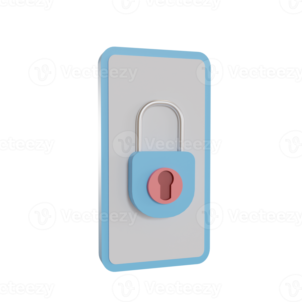 3D-Illustration Objektsymbol Smartphone-Sicherheit kann für Web, App, Infografik usw. verwendet werden png