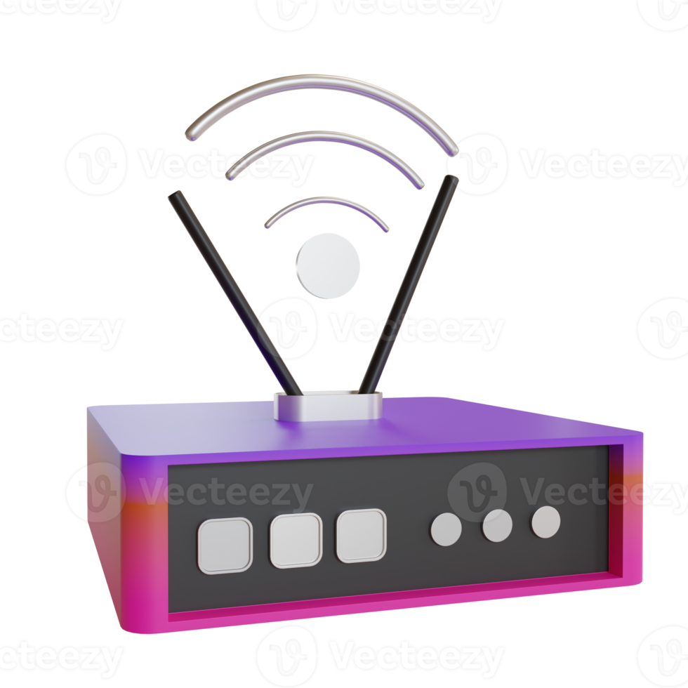 3D-afbeelding objectpictogram modem wifi kan worden gebruikt voor web, app, grafische info, enz png