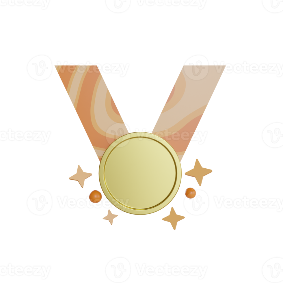 3D-Illustration Objektsymbol Medaille png