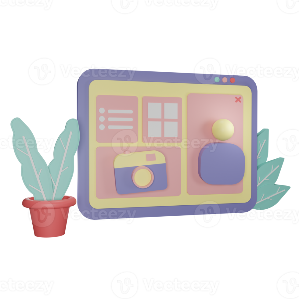 3d Illustration Object social media Can be used for web, app, info graphic, etc png