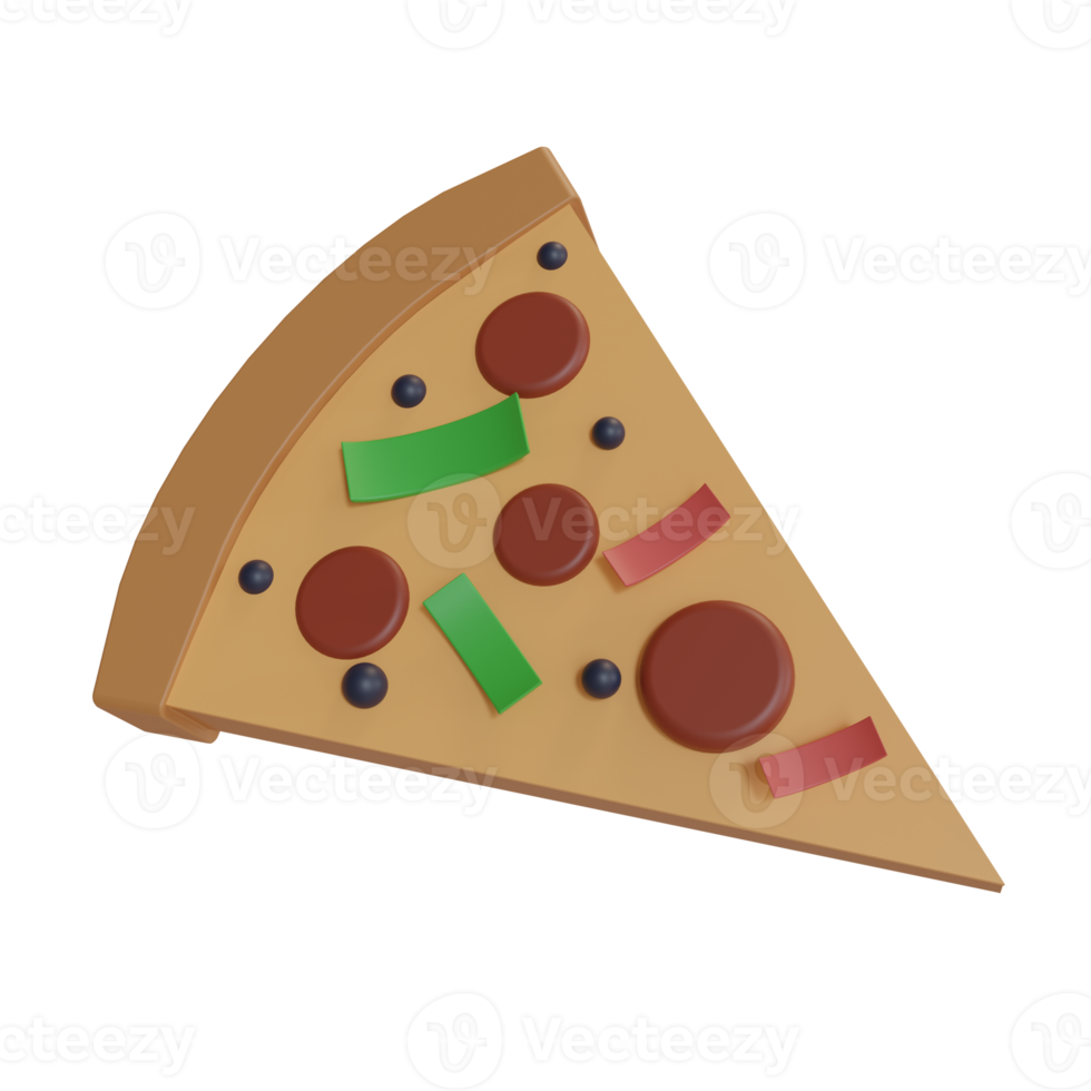 Pizza de ícone de objeto de ilustração 3D pode ser usada para web, aplicativo, gráfico de informações, etc. png