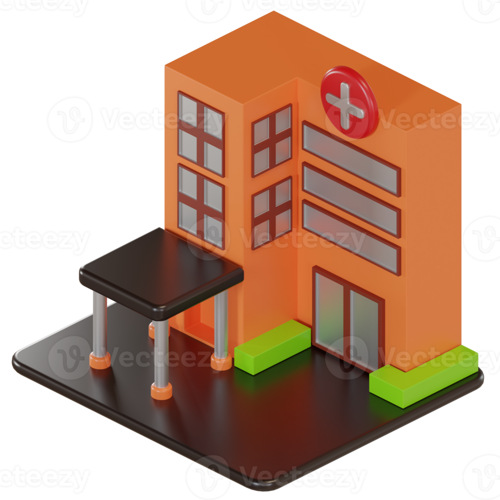 Edificio de icono de objeto de ilustración 3d png