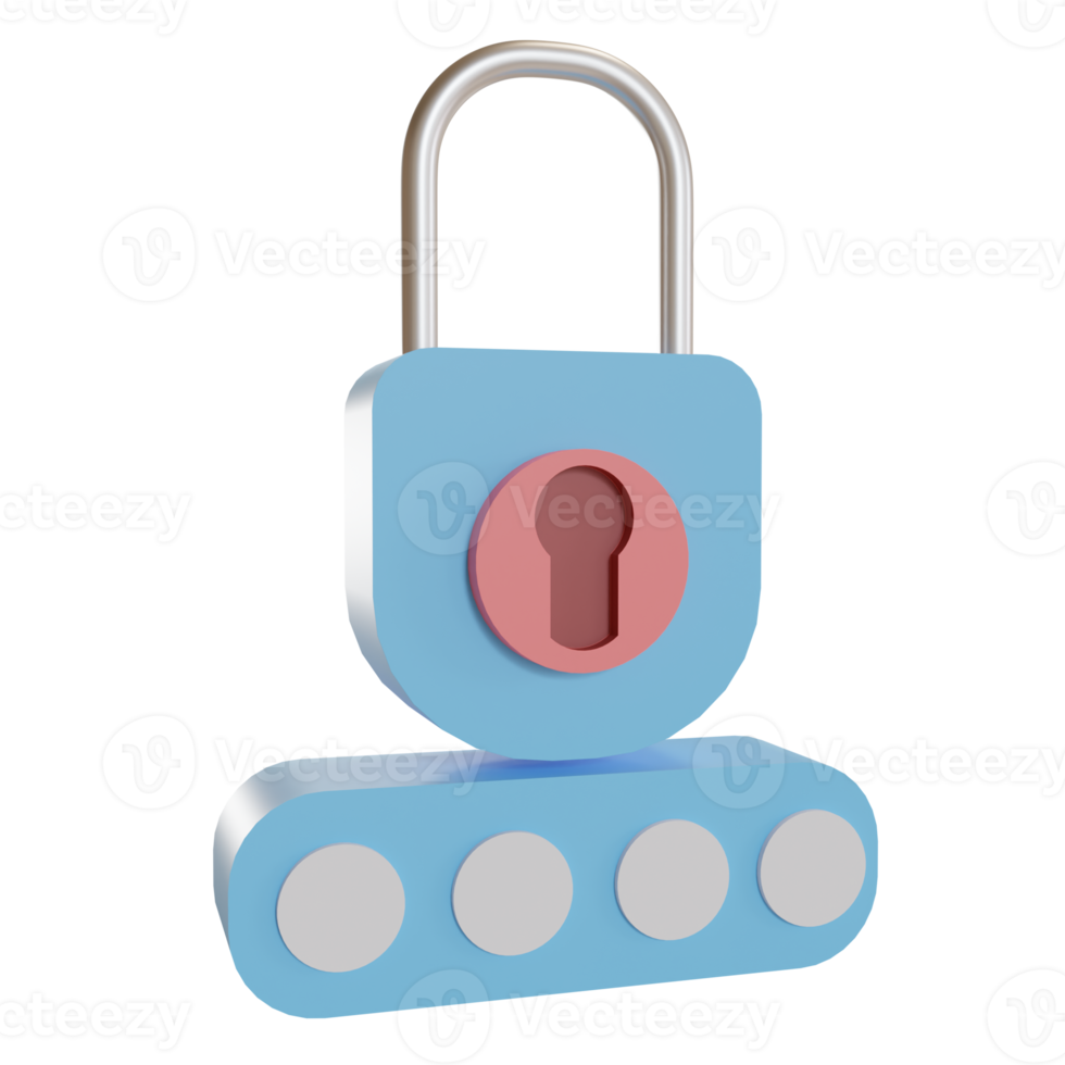 3D-Illustration Objektsymbol Sicherheitskennwort kann für Web, App, Infografik usw. verwendet werden png