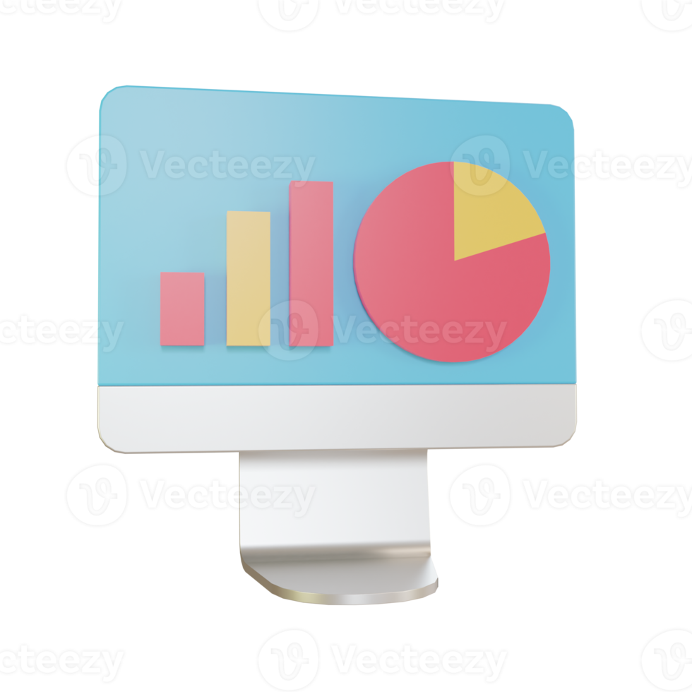 3d Illustration Object icon stock chart analysis png