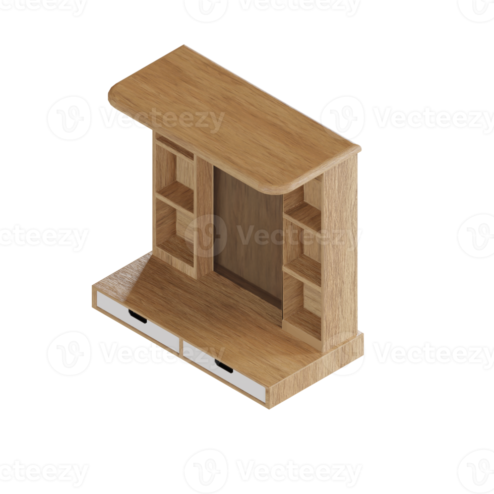 3d Illustration Object icon wooden dressing table png