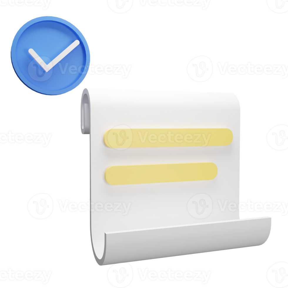 3d Illustration Object icon receipt Can be used for web, app, info graphic, etc png