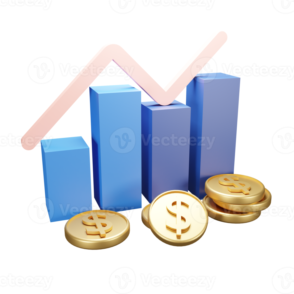 3d Illustration icon statistic can be used app, web, info graphic ,etc png