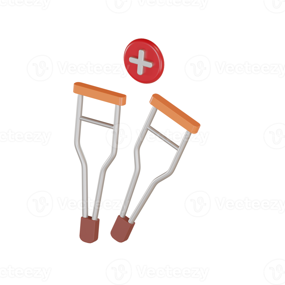 3D illustration object icon walking aid png
