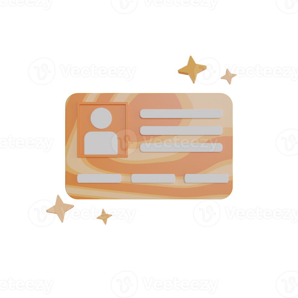 3d Illustration Object icon id card png