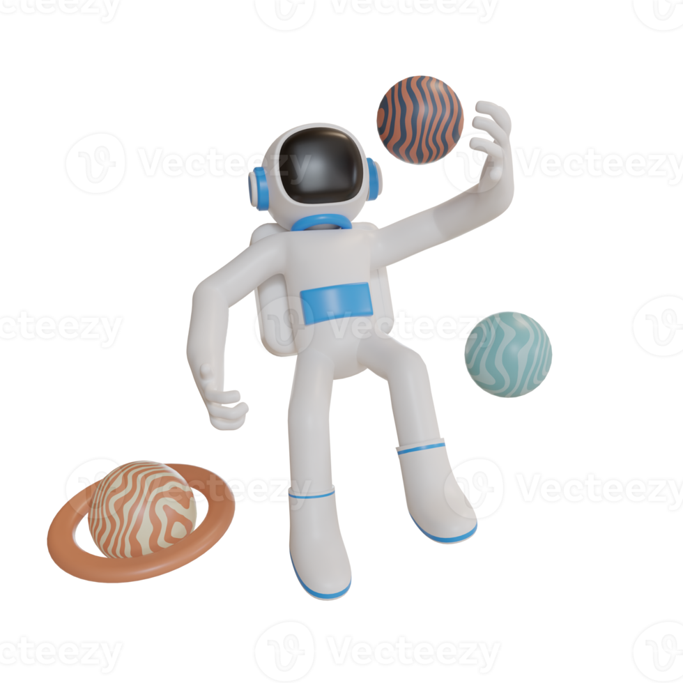 3d ilustración objeto personaje astronauta png