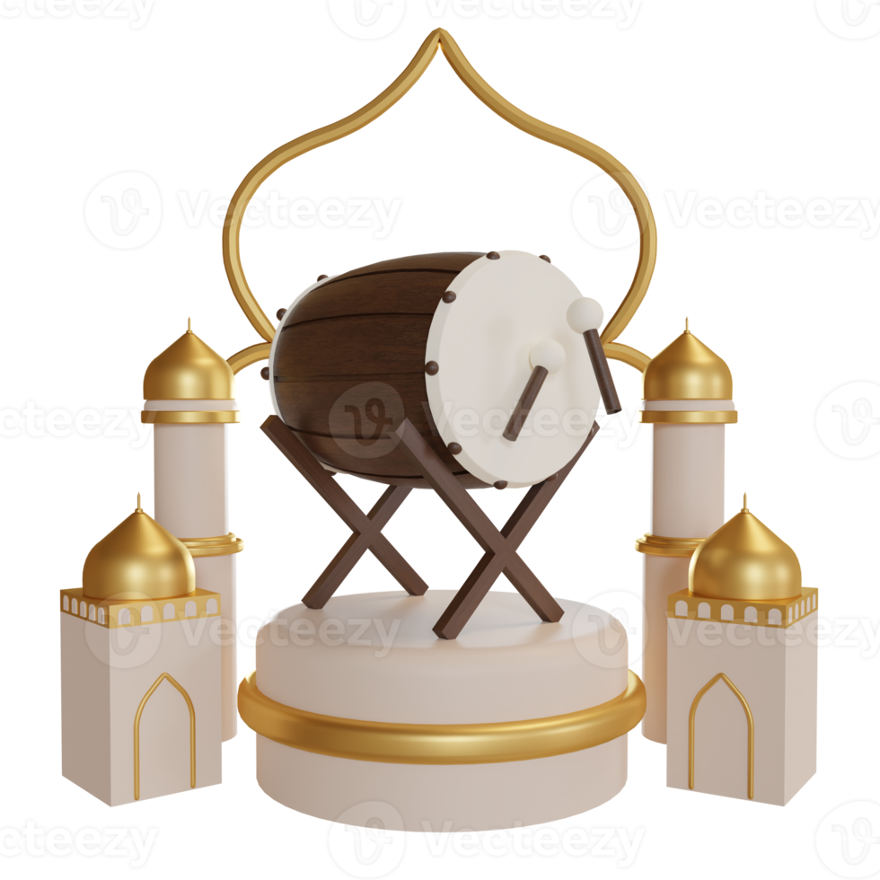 3D-illustratieobject ramadan-podium kan worden gebruikt voor web, app, info-afbeelding, enz png