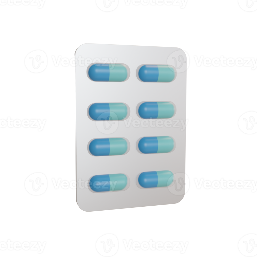 3d Illustration Object icon healthcare, capsules medicine Can be used for web, app, info graphic, etc png