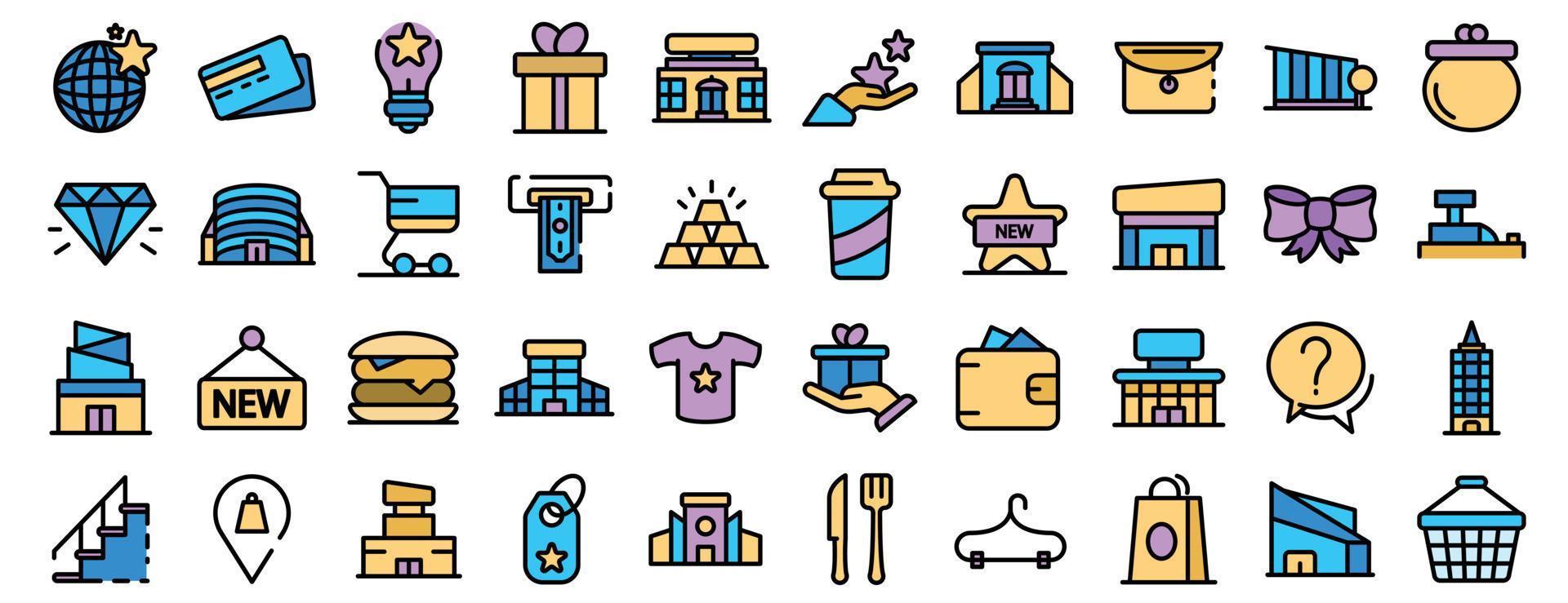 Mall icons vector flat