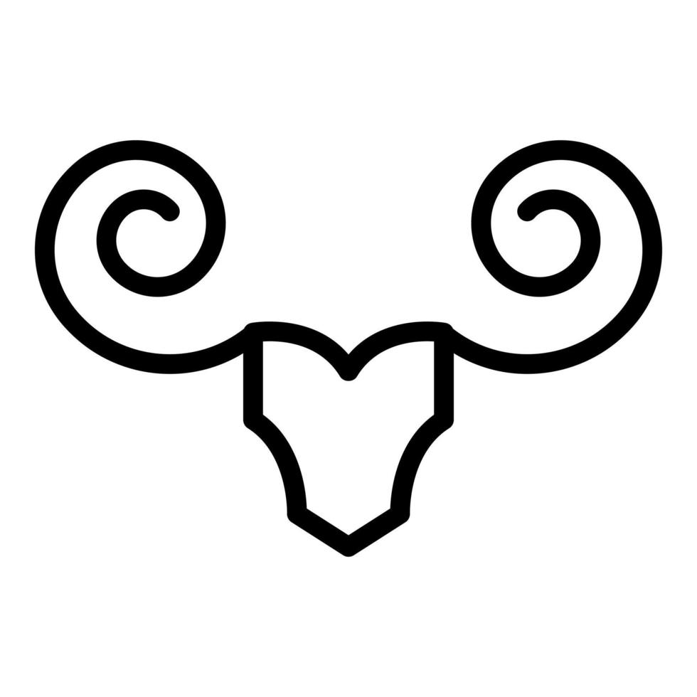 Head wildebeest icon, outline style vector