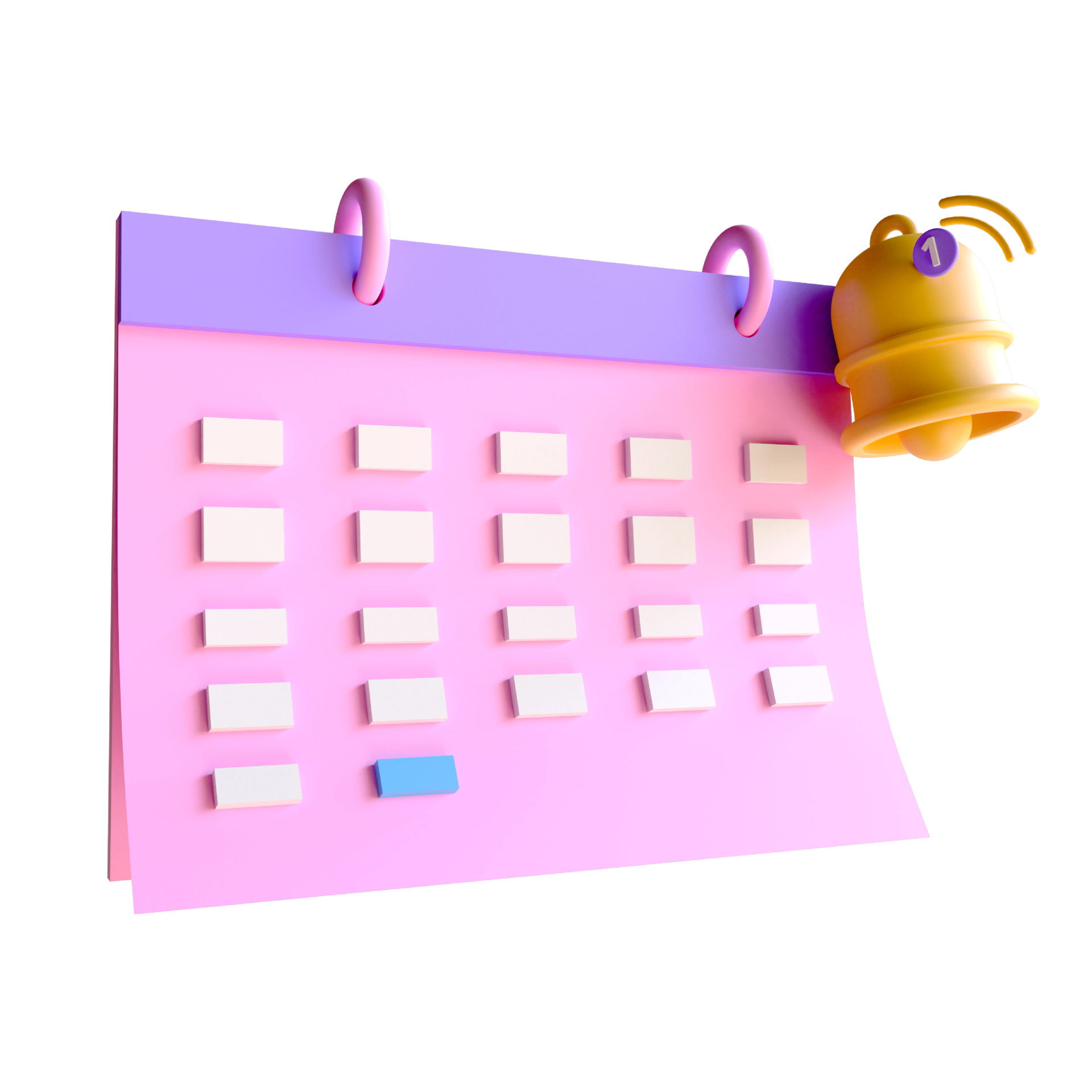 3d rendering calendar assignment icon monthly planning schedule day