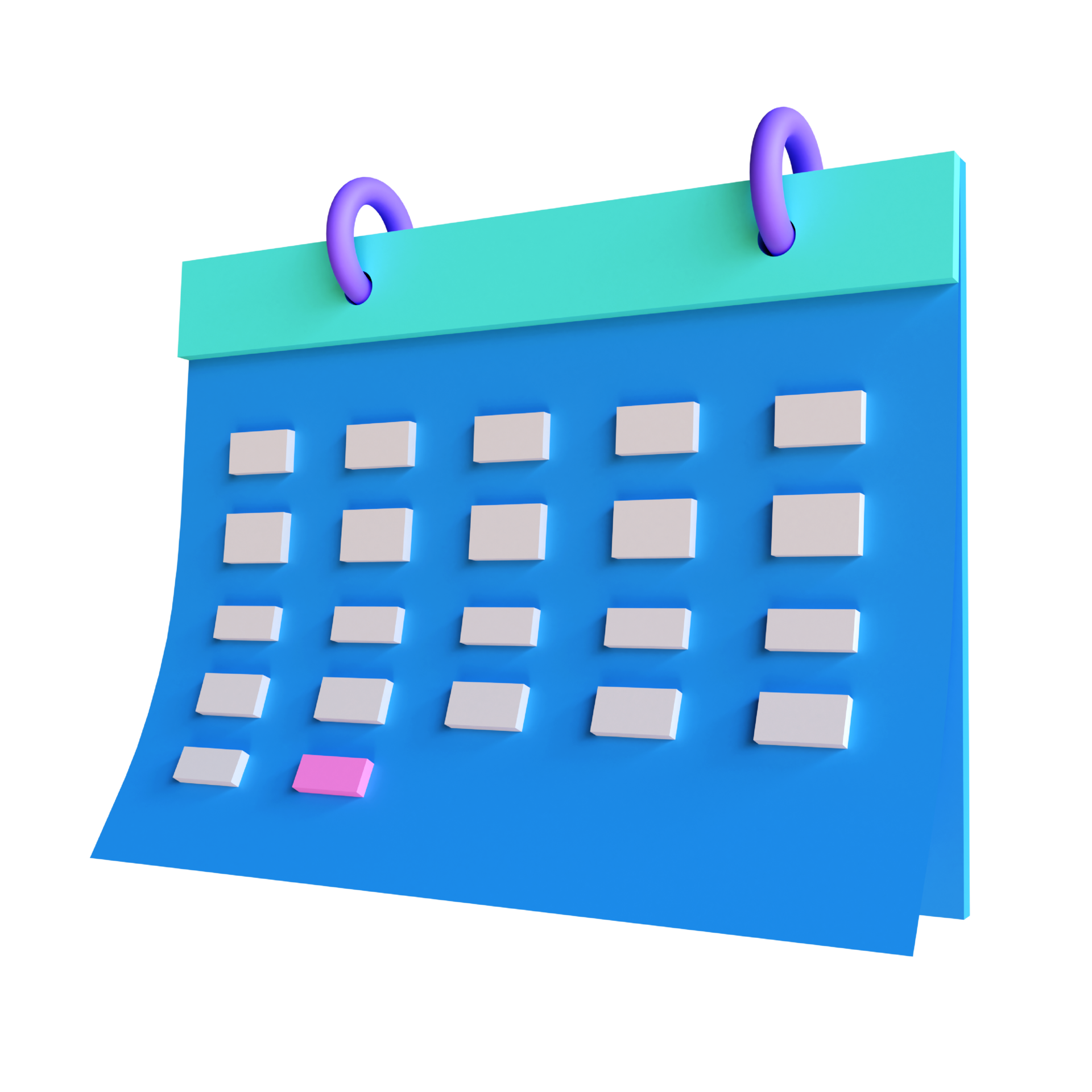 3d rendering calendar assignment icon monthly planning schedule day