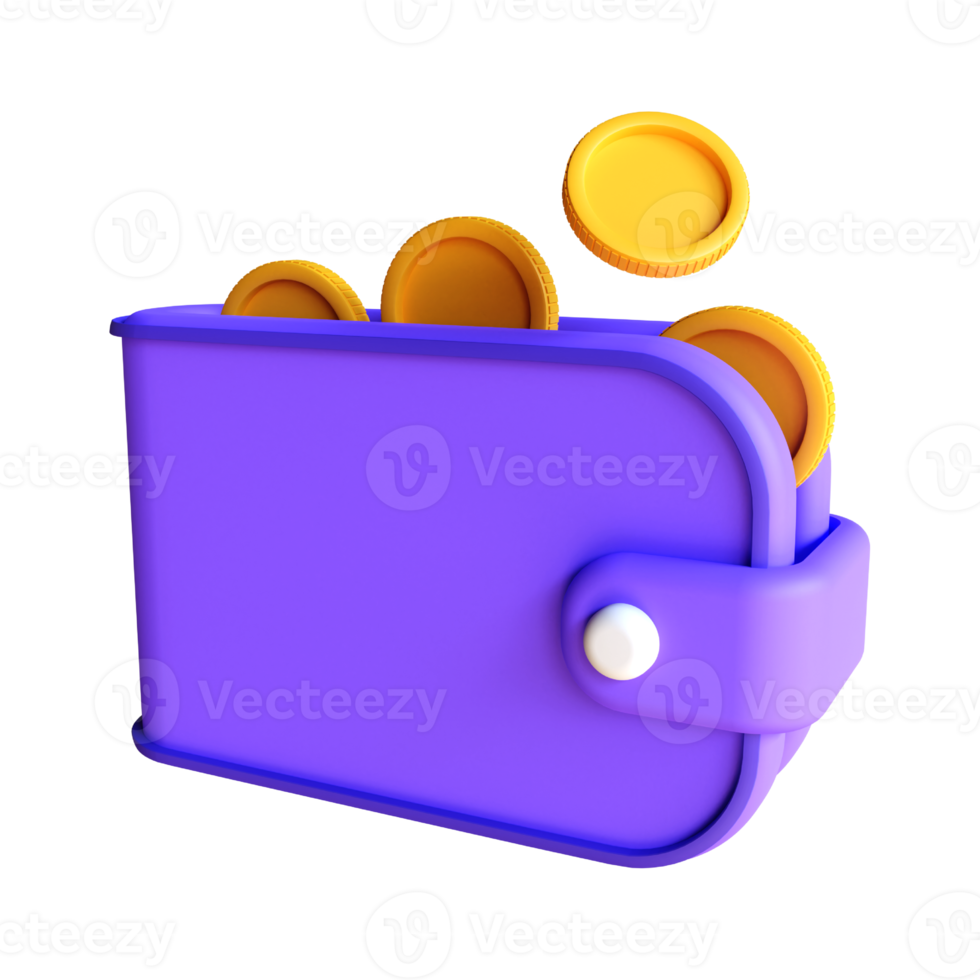 Money saving icon concept. bundle of cash Wallet, chasless society. Getting cash rewards and gift from online shopping. 3d rendering png