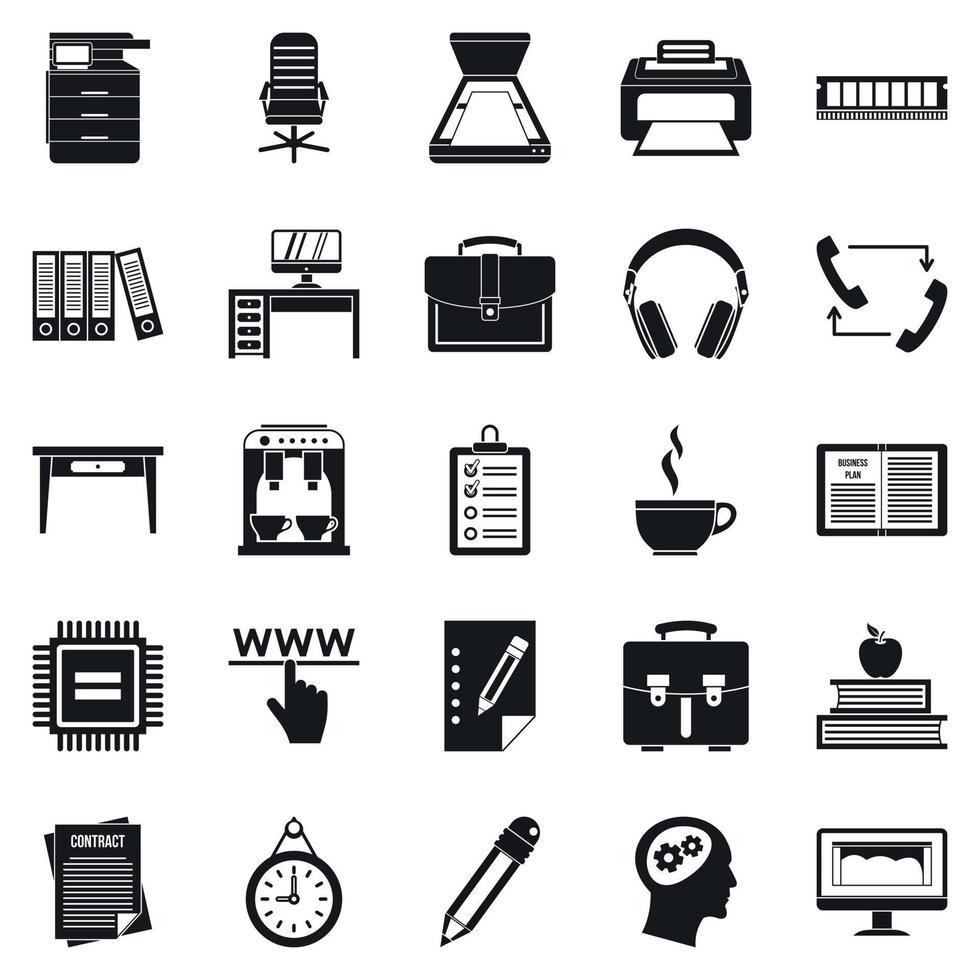 Cafe icons set, simple style vector