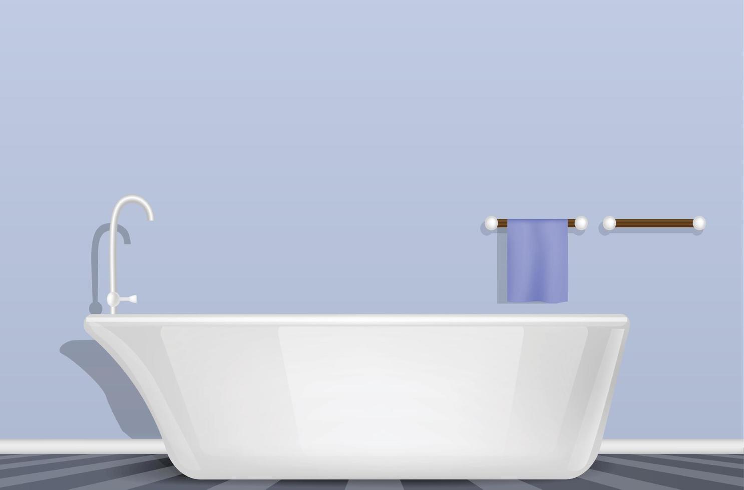 bañera en el fondo del concepto de baño, estilo realista vector