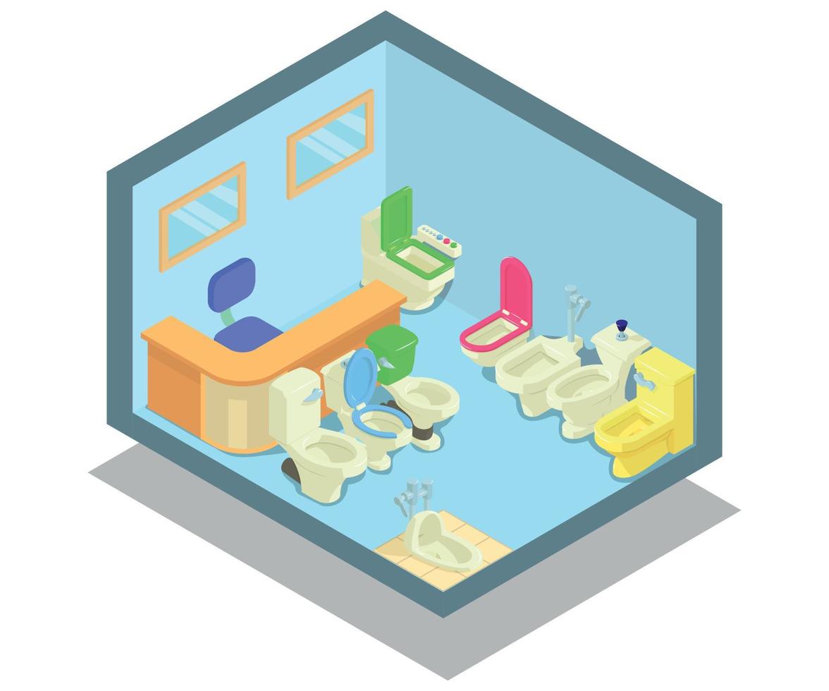 Toilet concept banner, isometric style vector