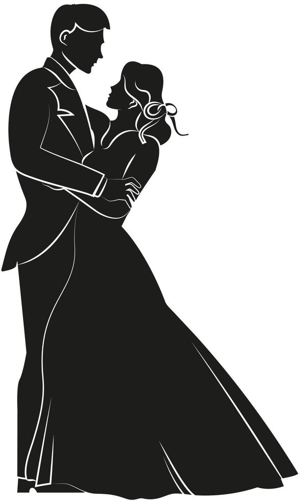 novios en blanco y negro vector