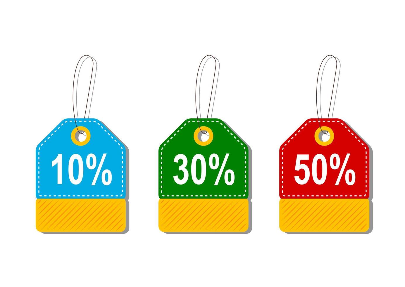 Vector illustration of discount tags isolated on white background