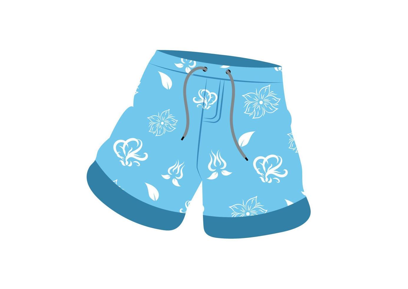 Pantalones de verano con decoración floral aislado sobre fondo blanco. vector