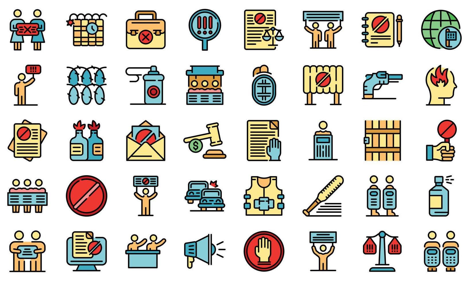 Disobedient icons set vector flat