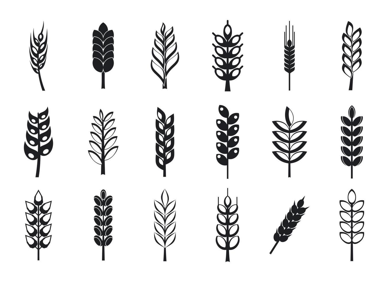 conjunto de iconos de trigo, estilo simple vector