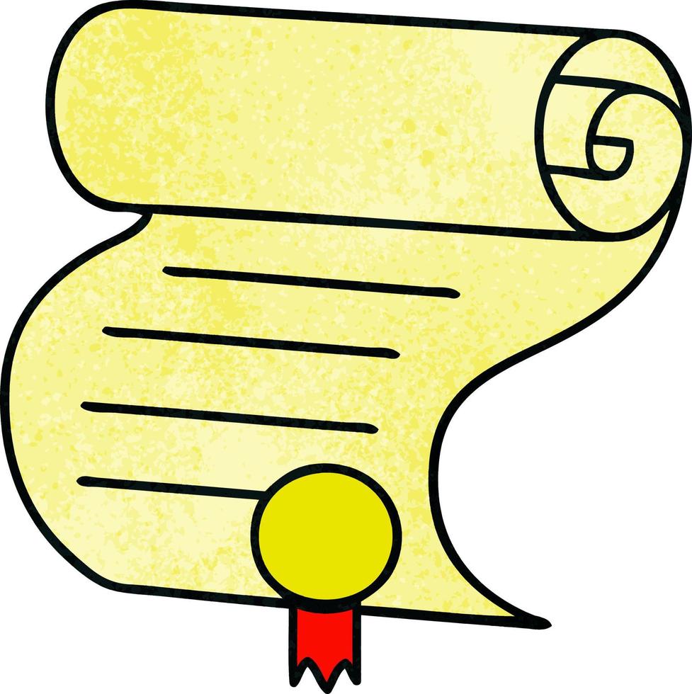 retro grunge texture cartoon important document vector