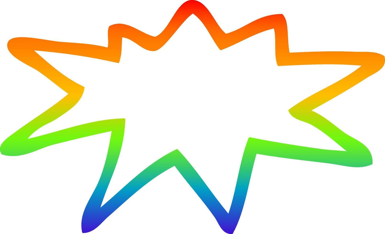 rainbow gradient line drawing cartoon bang vector