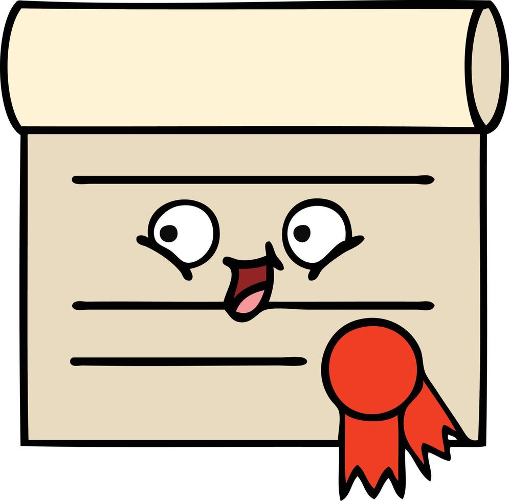 cute cartoon certificate vector