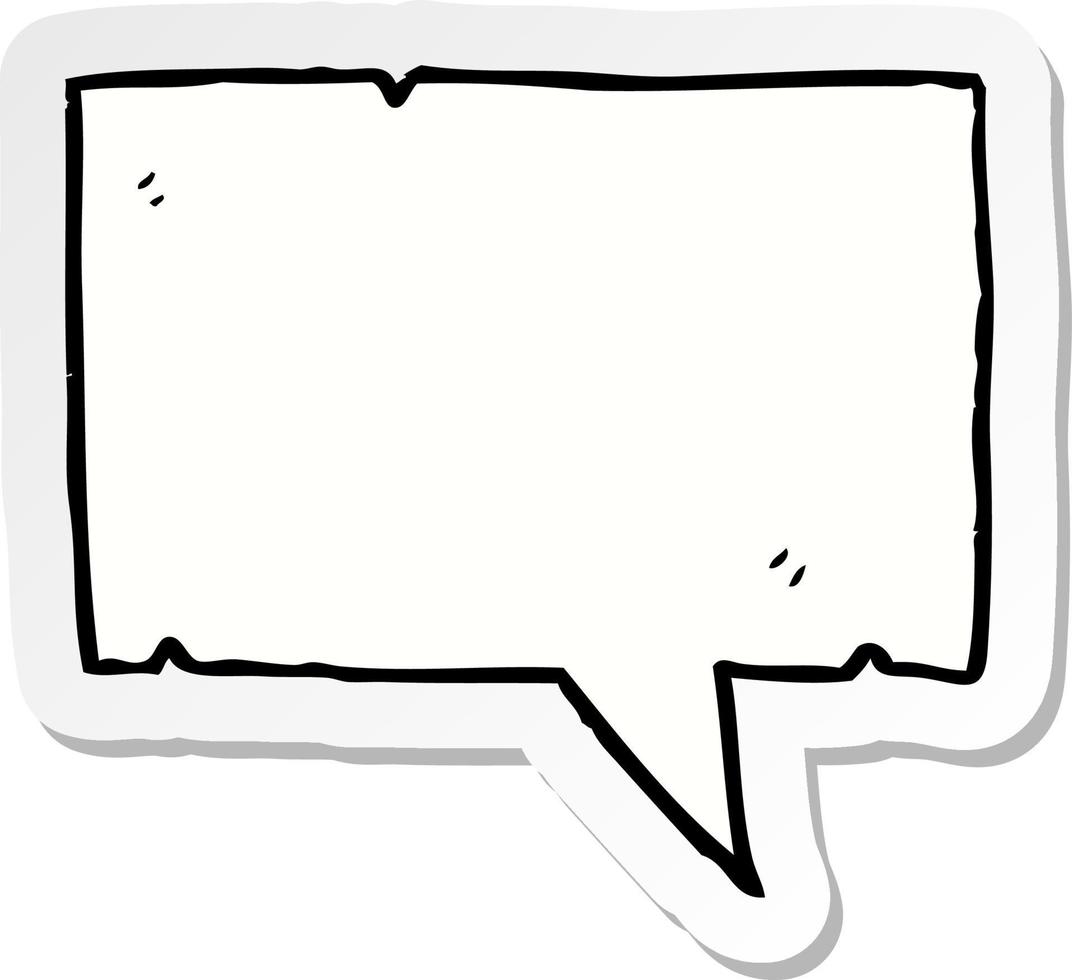 sticker of a cartoon speech bubble vector