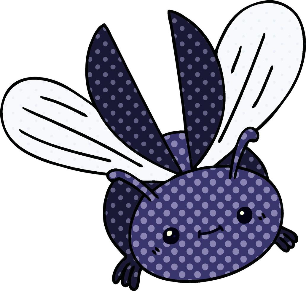 quirky comic book style cartoon flying beetle vector