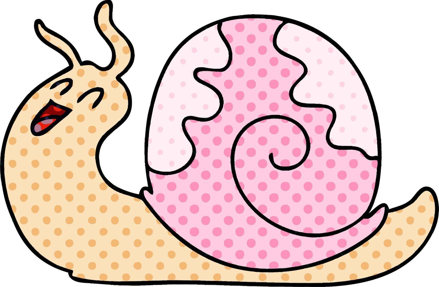 quirky comic book style cartoon snail vector