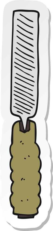 sticker of a cartoon metal file vector