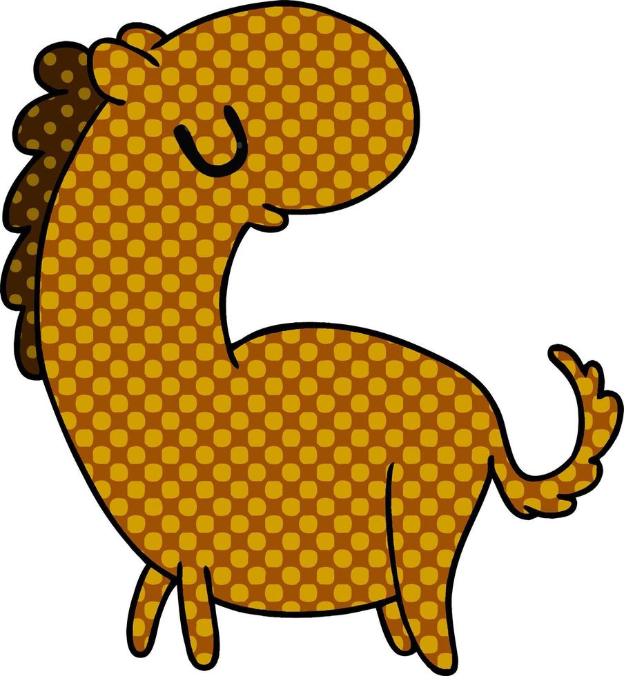 caricatura, kawaii, de, un, lindo, caballo vector