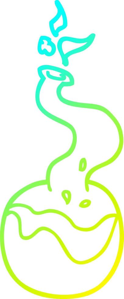 cold gradient line drawing cartoon vector