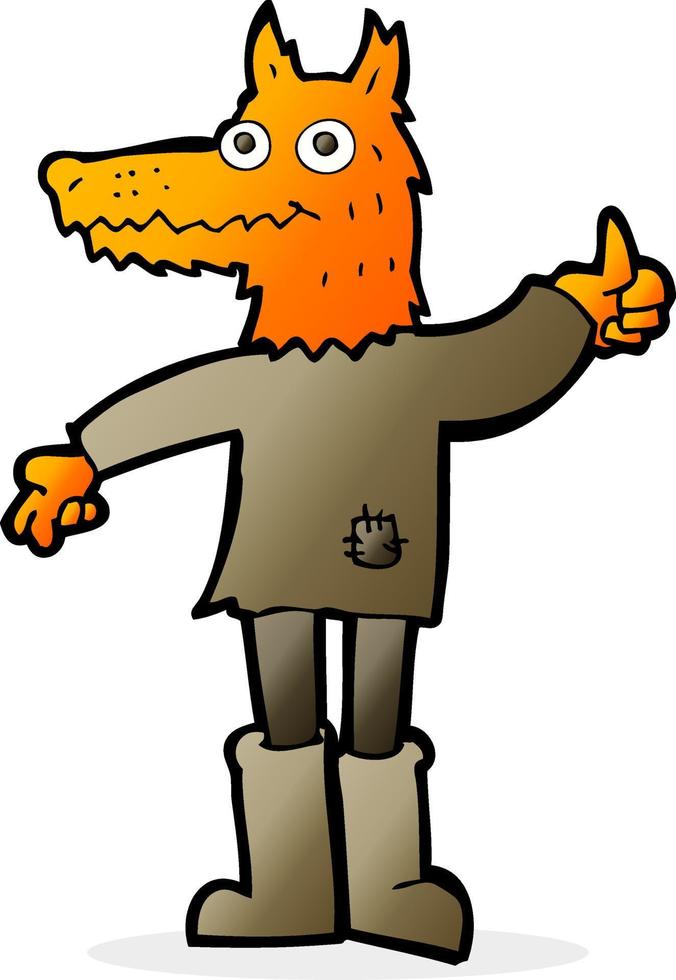 cartoon fox man vector