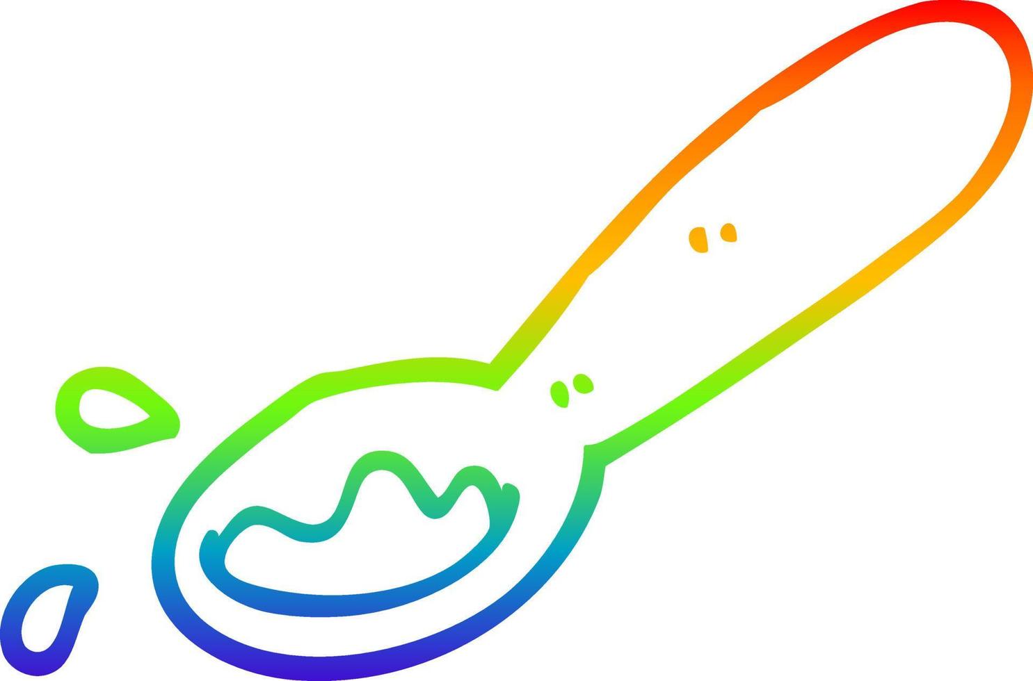 rainbow gradient line drawing cartoon ladle of food vector