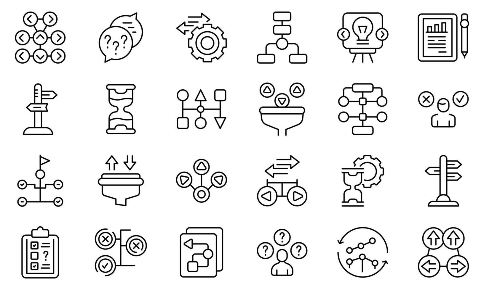 Ambiguity icons set outline vector. Data analysis vector