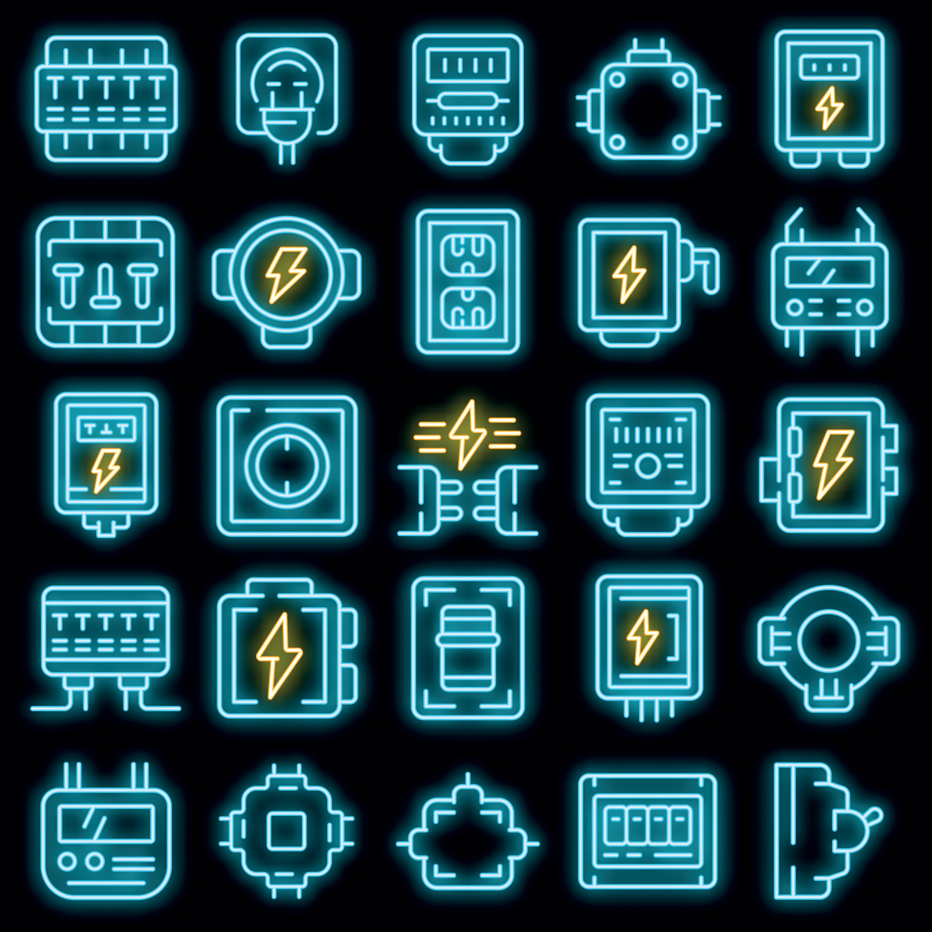 Junction Box Icons Set Vector Neon 8486881 Vector Art At Vecteezy Junction Box Icons Set Vector Neon 8486881 Vector Art At Vecteezy