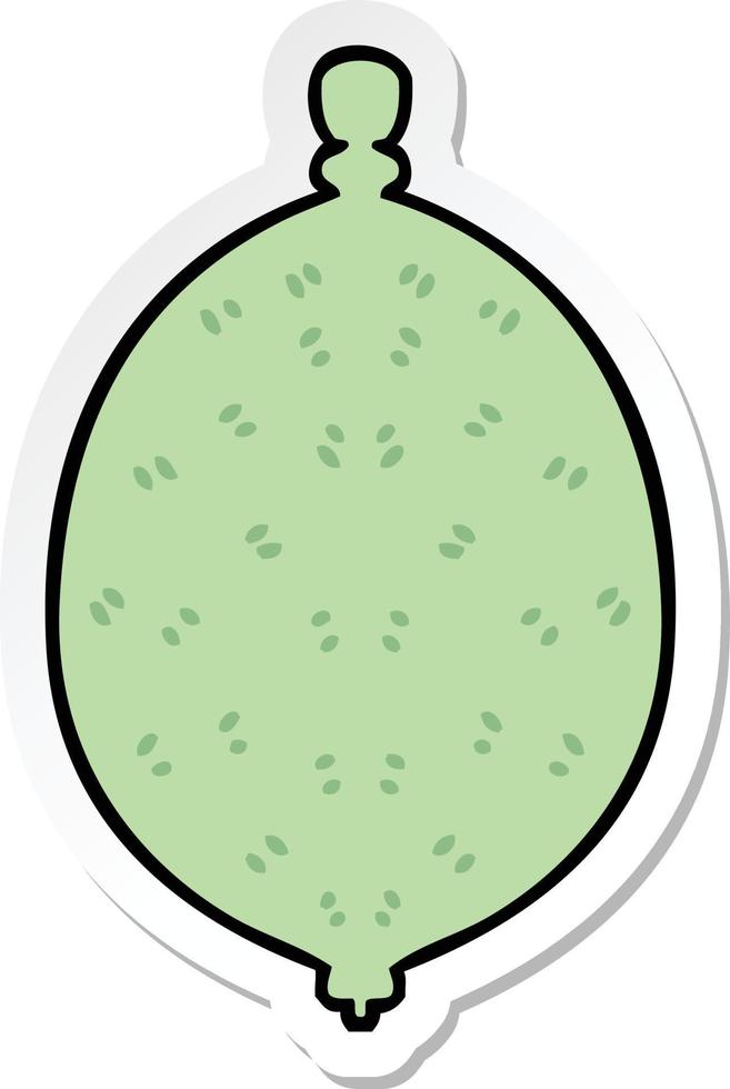 sticker of a quirky hand drawn cartoon lemon vector