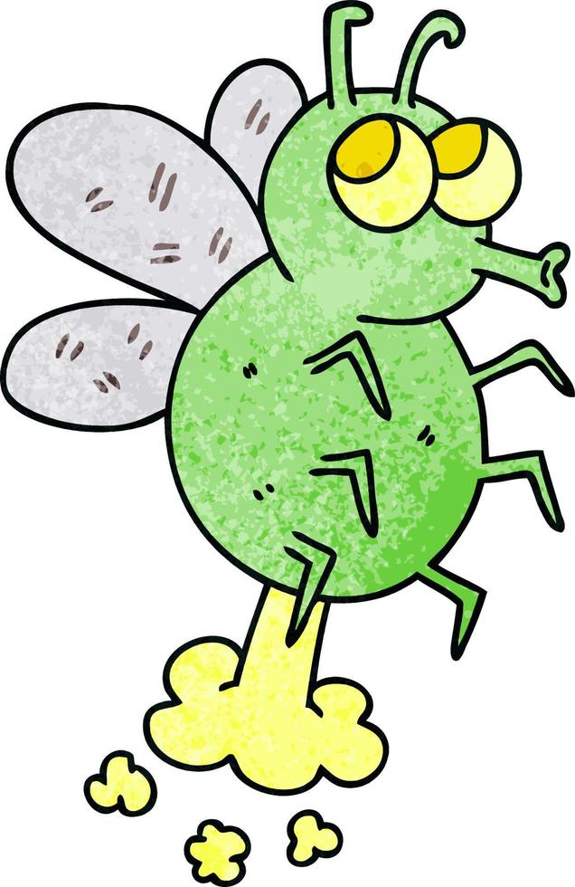 quirky hand drawn cartoon fly vector